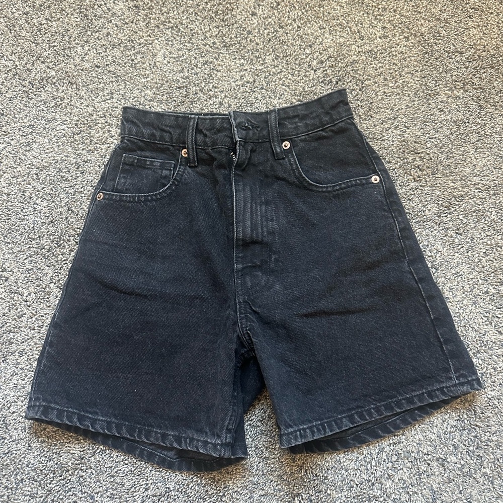 Zara Charcoal High Waisted Mom Short